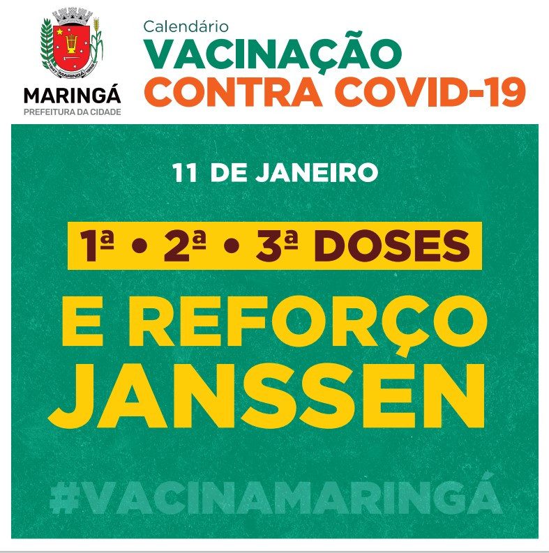 COVID-19: Vacinação prossegue em Maringá nesta terça-feira, 11