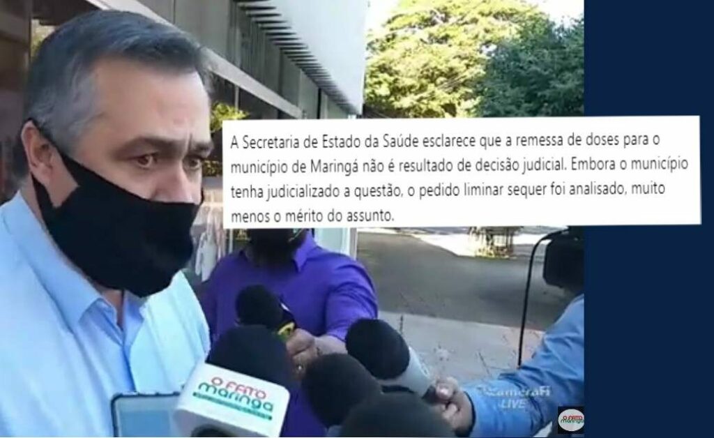 Remessa de doses para Maringá não é resultado de decisão judicial, diz Beto Preto em Nota