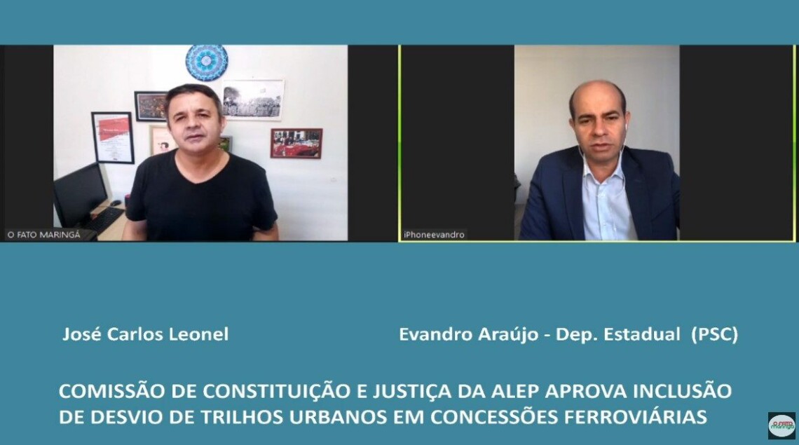 Deputado Evandro Araújo, (PSC),  fala sobre desvio de trilhos de centros urbanos em concessões futuras. Projeto foi aprovado na CCJ dia 16