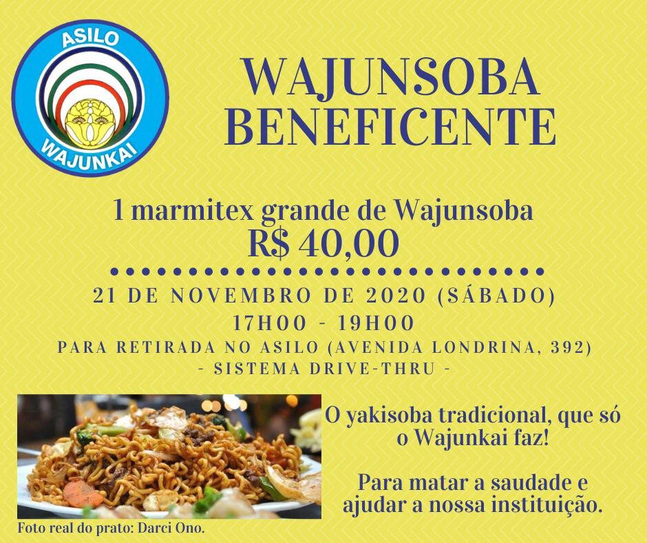 Asilo Wajunkai de Maringá  promove Marmitex de Wanjusoba
                
                    A iniciativa é para arrecadar fundos para o Asilo de velhinhos.
