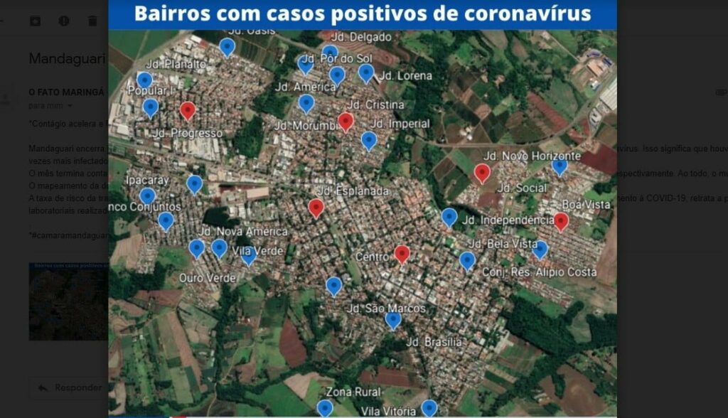 Contágio acelera e Mandaguari tem 2,7 vezes mais casos positivos de COVID em julho