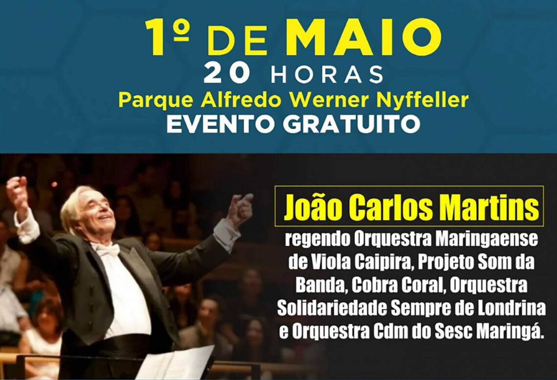 FERIADO DE 1º DE MAIO:  Orquestras abrem programação de aniversário de Maringá no Buracão. 2