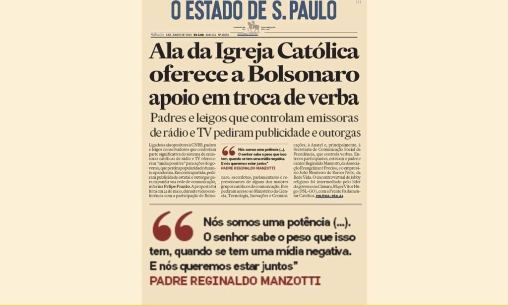 ARTIGO:  Padre Leomar Montagna escreve sobre denúncia de negociação entre veículos de comunicação católicos e governo Bolsonaro 
                
                    “EUGREJA” versus IGREJA: Triste divisão que afeta a credibilidade da Igreja 