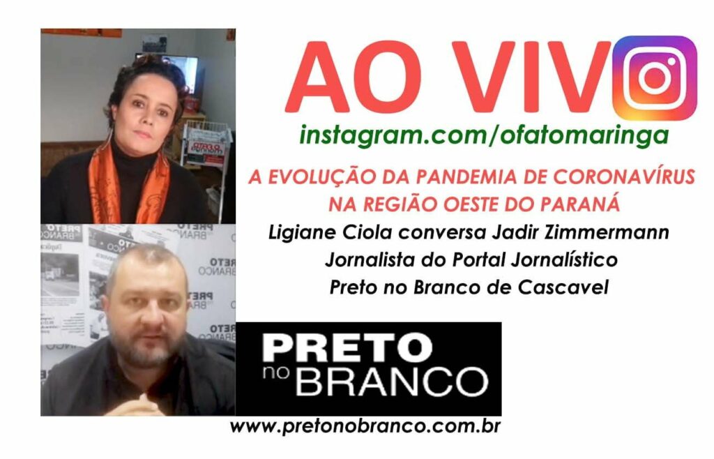 "Cascavel tem apenas 4 vagas em UTIs COVID do SUS", noticia Jadir Zimmermann, jornalista do Portal "Preto no Branco"