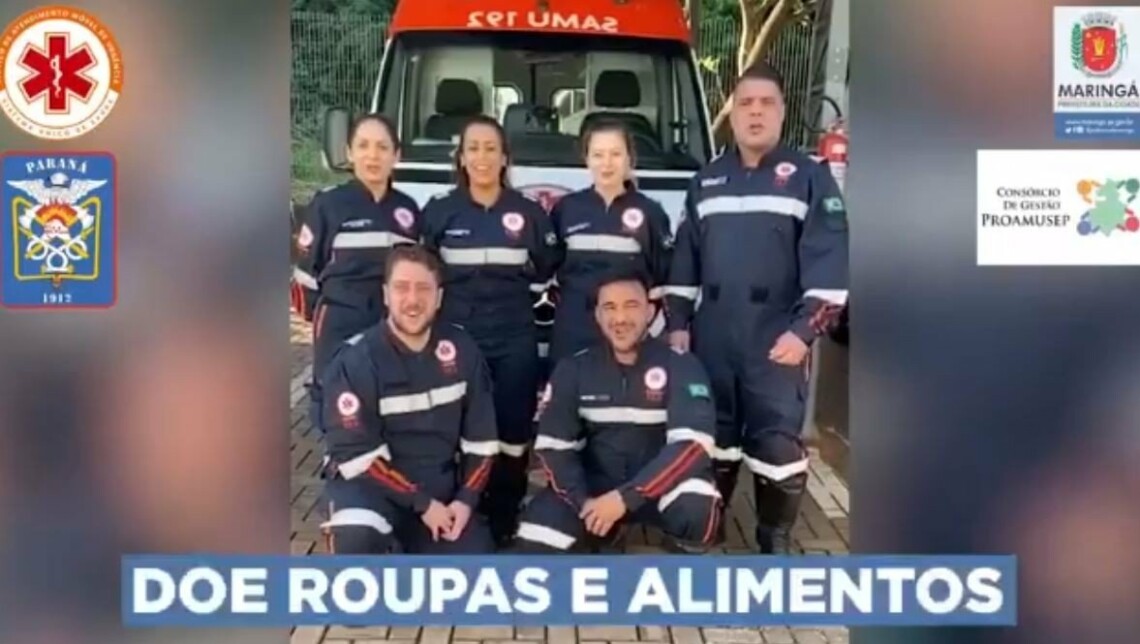 Samu e Bombeiros de Maringá lançam campanha de doação de roupas. Veja o vídeo