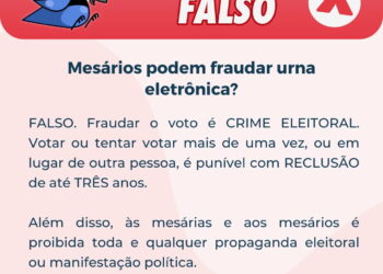 É FALSO que mesários podem fraudar urna eletrônica
