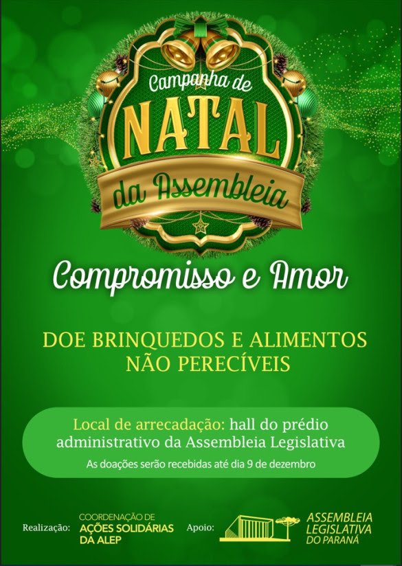 Assembleia Legislativa do Paraná começa com sua campanha de Natal
