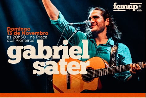 PARANAVAÍ: Domingo tem show com Gabriel Sater no encerramento da Semana do Femup