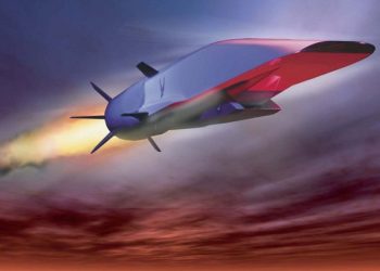 Ilustração avançada pela Força Aérea dos EUA para um voo hipersónico do X-51A Waverider