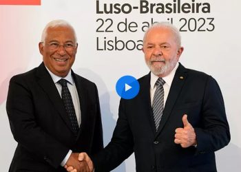 Primeiro-ministro de Portugal, António Costa, e presidente do Brasil, Lula da Silva. foto - reprodução video euronews