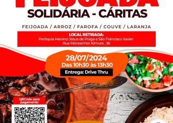 No cartaz que se vê na capa tem o QR CODE para fazer o pagamento da feijoda