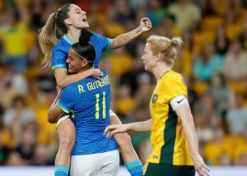 Gio fez o terceiro gol na vitória do Brasil sobre a Austrália
Creéditos: Rafael Ribeiro/CBF