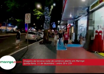 NATAL: Vídeo mostra o movimento em Maringá na 3ª noite de comércio aberto. foto - OFATOMARINGA.COM