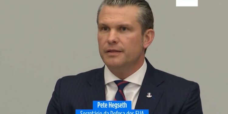 secretário da Defesa dos EUA, Pete Hegseth